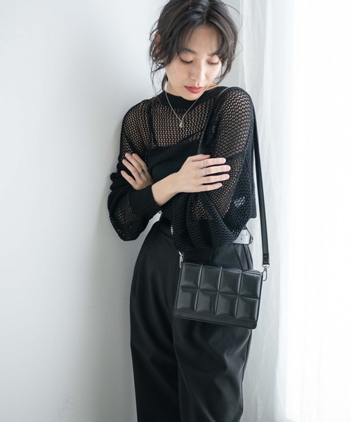 WEGO（ウィゴー）の「WEGO/PUパデッドミニショルダー（ショルダーバッグ・レディース・ホワイト/シルバー/ブラック・FREE）」の8枚目の写真