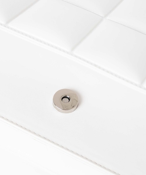 WEGO（ウィゴー）の「WEGO/PUパデッドミニショルダー（ショルダーバッグ・レディース・ホワイト/シルバー/ブラック・FREE）」の13枚目の写真