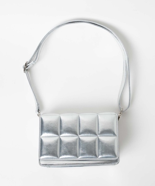 WEGO（ウィゴー）の「WEGO/PUパデッドミニショルダー（ショルダーバッグ・レディース・ホワイト/シルバー/ブラック・FREE）」の11枚目の写真