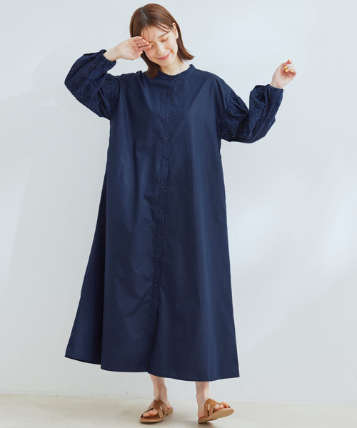 Jayro（ジャイロ）の「袖レースワンピース（ワンピース・レディース・ブラック/ホワイト系その他/ネイビー・M）」の3枚目の写真