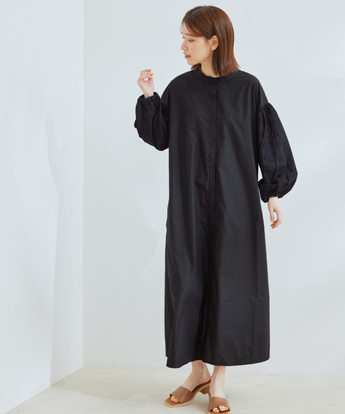 Jayro（ジャイロ）の「袖レースワンピース（ワンピース・レディース・ブラック/ホワイト系その他/ネイビー・M）」の4枚目の写真