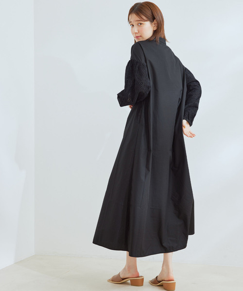 Jayro（ジャイロ）の「袖レースワンピース（ワンピース・レディース・ブラック/ホワイト系その他/ネイビー・M）」の5枚目の写真