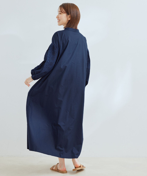 Jayro（ジャイロ）の「袖レースワンピース（ワンピース・レディース・ブラック/ホワイト系その他/ネイビー・M）」の7枚目の写真