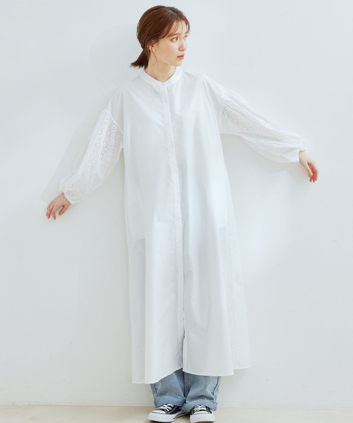 Jayro（ジャイロ）の「袖レースワンピース（ワンピース・レディース・ブラック/ホワイト系その他/ネイビー・M）」の8枚目の写真