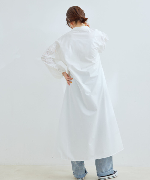 Jayro（ジャイロ）の「袖レースワンピース（ワンピース・レディース・ブラック/ホワイト系その他/ネイビー・M）」の9枚目の写真