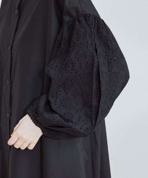 Jayro（ジャイロ）の「袖レースワンピース（ワンピース・レディース・ブラック/ホワイト系その他/ネイビー・M）」の14枚目の写真