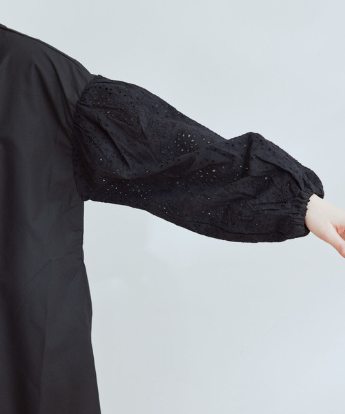 Jayro（ジャイロ）の「袖レースワンピース（ワンピース・レディース・ブラック/ホワイト系その他/ネイビー・M）」の15枚目の写真