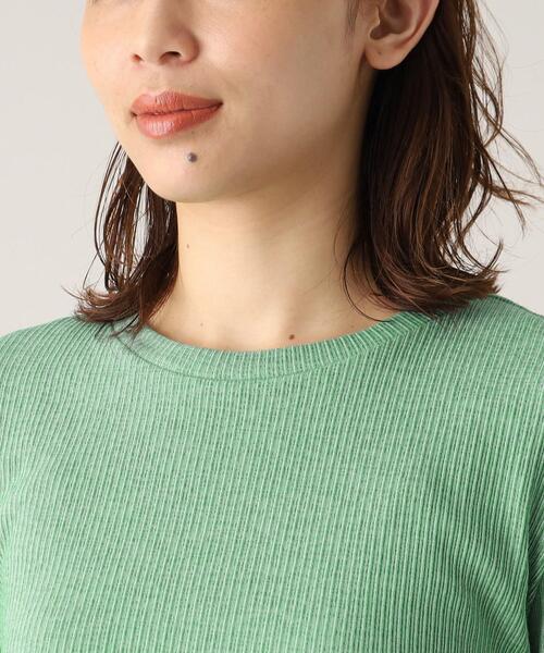 UNTITLED（アンタイトル）の「◆【さらりと着られる薄手トップス／洗える】コットン混 シアーリブカットソー（Tシャツ/カットソー・レディース・ブラック/ライトグレー/グリーン・50/02/04/48/00/44）」の8枚目の写真