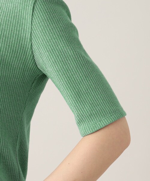 UNTITLED（アンタイトル）の「◆【さらりと着られる薄手トップス／洗える】コットン混 シアーリブカットソー（Tシャツ/カットソー・レディース・ブラック/ライトグレー/グリーン・50/02/04/48/00/44）」の9枚目の写真