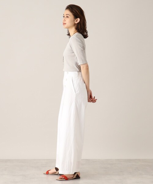 UNTITLED（アンタイトル）の「◆【さらりと着られる薄手トップス／洗える】コットン混 シアーリブカットソー（Tシャツ/カットソー・レディース・ブラック/ライトグレー/グリーン・50/02/04/48/00/44）」の16枚目の写真