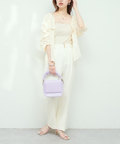 natural couture(ナチュラルクチュール)の「WEB限定 / オパールフラワーシアーブラウス(シャツ/ブラウス・レディース・ネイビー/アイボリー/サックスブルー・FREE)」の8枚目の写真