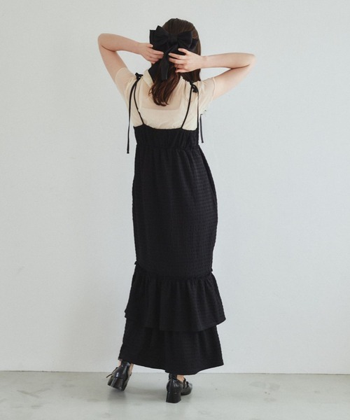 pomiii（ポミー）の「ぽこぽこティアードキャミワンピース（ワンピース