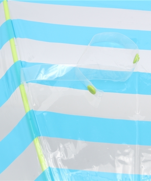 Ribbon hakka kid's（リボンハッカキッズ）の「【KIDS】Cａ　ｅｔ　ｌａボーダーかさ・45ｃｍ（長傘・キッズ・ブルー/ピンク・45cm）」の7枚目の写真