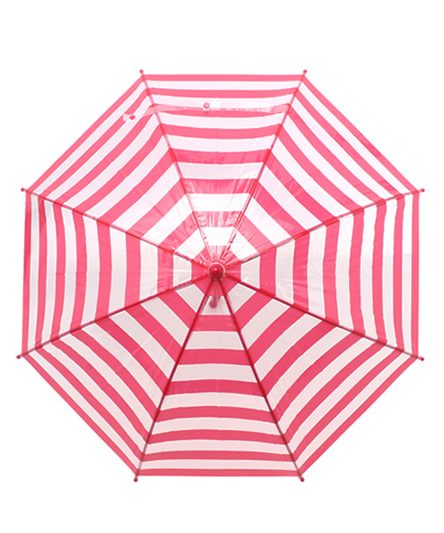 Ribbon hakka kid's（リボンハッカキッズ）の「【KIDS】Cａ　ｅｔ　ｌａボーダーかさ・45ｃｍ（長傘・キッズ・ブルー/ピンク・45cm）」の10枚目の写真