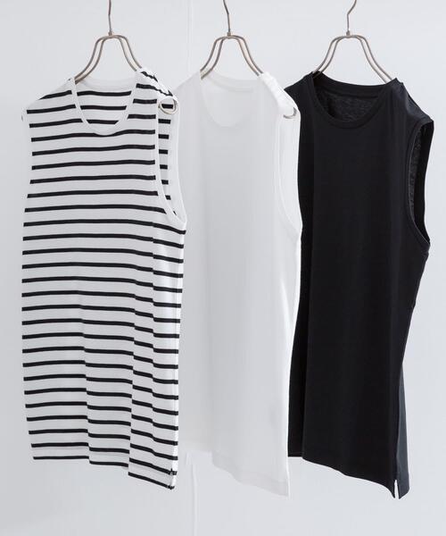 URBAN RESEARCH（アーバンリサーチ）の「『UR TECH』ノースリーブカットソー（Tシャツ/カットソー・レディース・ホワイト/ブラック/ホワイト系その他・FREE）」の4枚目の写真