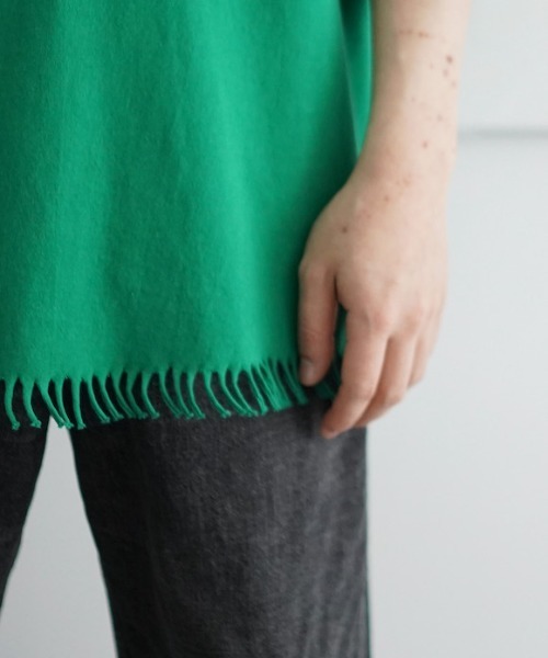 ETHOS(エトス)の「ETHOS FRINGE SS T(Tシャツ/カットソー・メンズ・ホワイト/グリーン・3/2)」の10枚目の写真