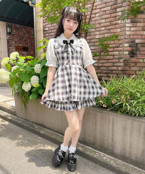 ROJITA（ロジータ）の「バイカラーレースチェック柄SETUP