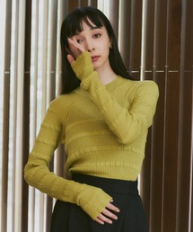 sheer lame knit tops/シアーラメニットトップス