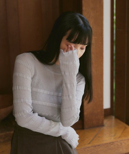 Happy John（ハッピージョン）の「sheer lame knit tops/シアーラメニットトップス（ニット/セーター・レディース・グレー/グリーン/ブラック・FREE）」の15枚目の写真