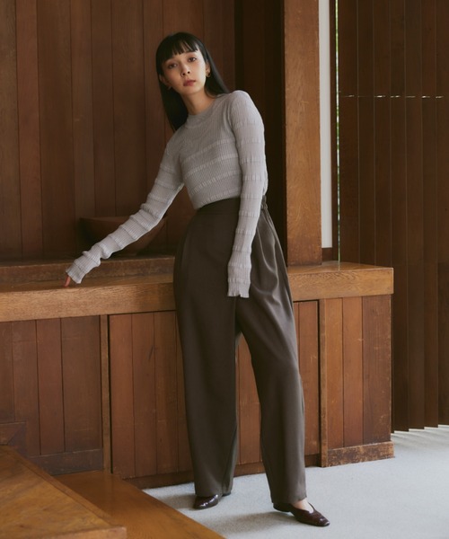 Happy John（ハッピージョン）の「sheer lame knit tops/シアーラメニットトップス（ニット/セーター・レディース・グレー/グリーン/ブラック・FREE）」の19枚目の写真