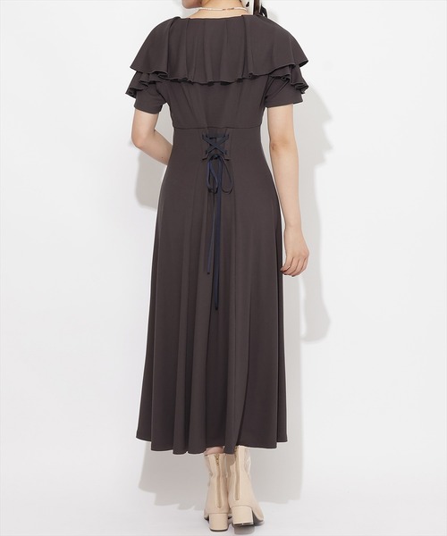 WILLSELECTION(ウィルセレクション)の「フリルカットソーワンピース(ワンピース・レディース・ボルドー/チャコールグレー/ブラック・MEDIUM)」の12枚目の写真