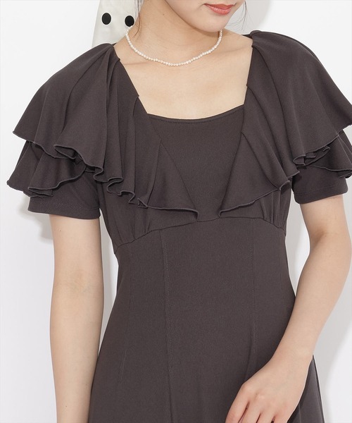 WILLSELECTION(ウィルセレクション)の「フリルカットソーワンピース(ワンピース・レディース・ボルドー/チャコールグレー/ブラック・MEDIUM)」の13枚目の写真