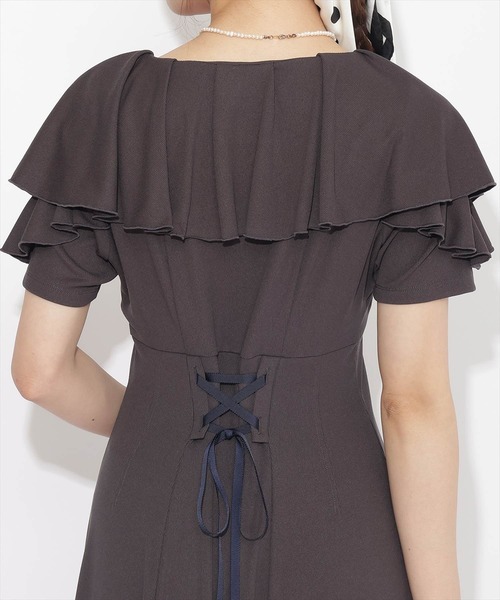 WILLSELECTION(ウィルセレクション)の「フリルカットソーワンピース(ワンピース・レディース・ボルドー/チャコールグレー/ブラック・MEDIUM)」の14枚目の写真