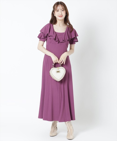 WILLSELECTION(ウィルセレクション)の「フリルカットソーワンピース(ワンピース・レディース・ボルドー/チャコールグレー/ブラック・MEDIUM)」の4枚目の写真