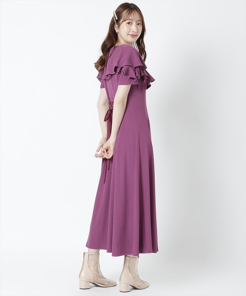 WILLSELECTION(ウィルセレクション)の「フリルカットソーワンピース(ワンピース・レディース・ボルドー/チャコールグレー/ブラック・MEDIUM)」の5枚目の写真