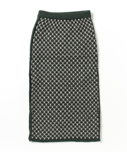 hunch（ハンチ）の「hunch AC ３G 配色JQ編み　ジャガードスカート（スカート・レディース・グリーン系/ブルー系/ブラック系・FREE）」の20枚目の写真