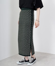 hunch | hunch AC 3G 配色JQ編み ジャガードスカート(スカート)