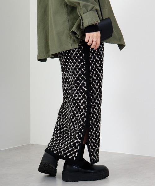 セール】hunch AC 3G 配色JQ編み ジャガードスカート（スカート