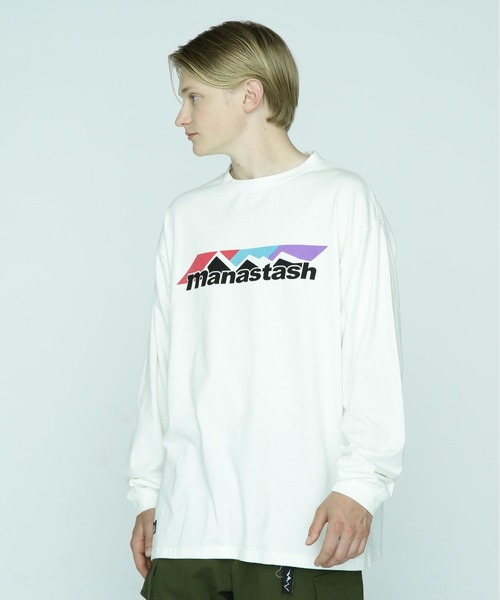 MANASTASH（マナスタッシュ）の「MANASTASH/マナスタッシュ/RE:CTN L/S SCHEME LOGO（Tシャツ/カットソー・メンズ・オフホワイト/イエロー/ブラック・2XL/M/XL/L）」の2枚目の写真