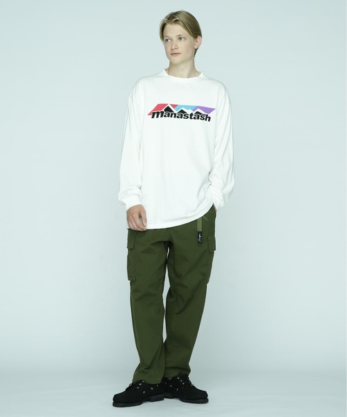 MANASTASH（マナスタッシュ）の「MANASTASH/マナスタッシュ/RE:CTN L/S SCHEME LOGO（Tシャツ/カットソー・メンズ・オフホワイト/イエロー/ブラック・2XL/M/XL/L）」の6枚目の写真