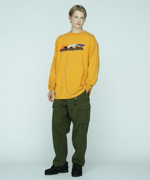 MANASTASH（マナスタッシュ）の「MANASTASH/マナスタッシュ/RE:CTN L/S SCHEME LOGO（Tシャツ/カットソー・メンズ・オフホワイト/イエロー/ブラック・2XL/M/XL/L）」の13枚目の写真