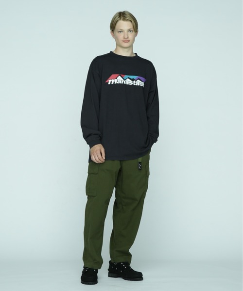 MANASTASH（マナスタッシュ）の「MANASTASH/マナスタッシュ/RE:CTN L/S SCHEME LOGO（Tシャツ/カットソー・メンズ・オフホワイト/イエロー/ブラック・2XL/M/XL/L）」の4枚目の写真