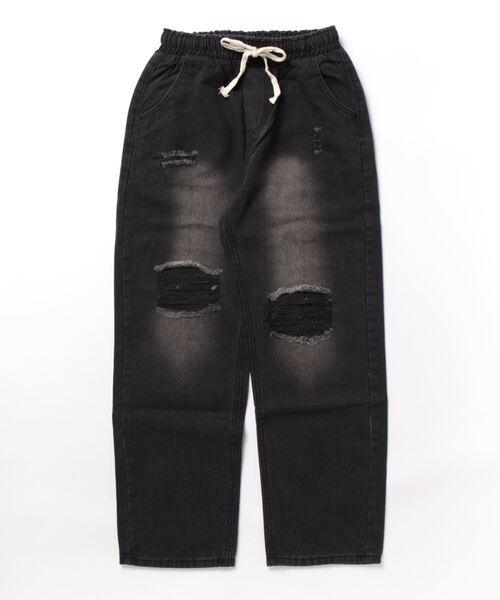 Burner（バーナー）の「【OKUOKU　0909】デニム / ダメージ加工　 oku-bottom-719558350440-36 U（デニムパンツ・メンズ・ブラック/ライトグレー・L/XL/M/S）」の12枚目の写真