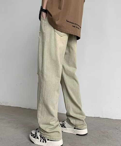 Burner（バーナー）の「【OKUOKU　0909】デニム / ダメージ加工　 oku-bottom-719558350440-36 U（デニムパンツ・メンズ・ブラック/ライトグレー・L/XL/M/S）」の7枚目の写真