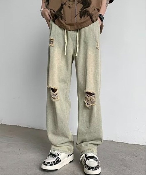 Burner（バーナー）の「【OKUOKU　0909】デニム / ダメージ加工　 oku-bottom-719558350440-36 U（デニムパンツ・メンズ・ブラック/ライトグレー・L/XL/M/S）」の8枚目の写真