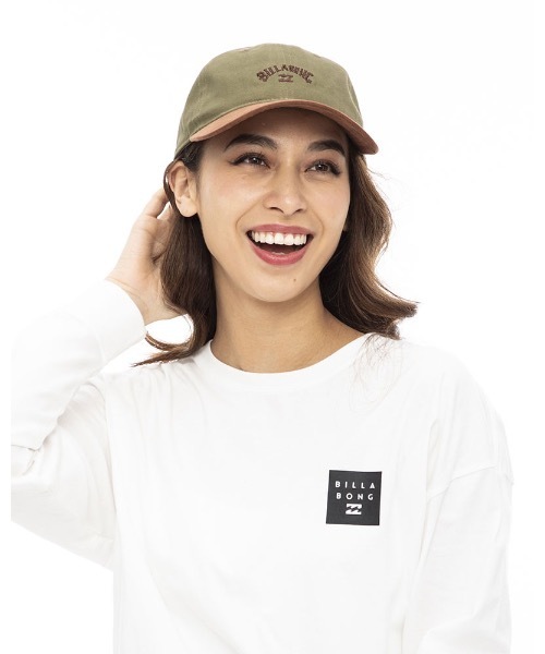BILLABONG（ビラボン）の「BILLABONG レディース CANVAS SUEDE ARCH LOGO CAP キャップ 【2023年秋冬モデル】/ビラボンキャンバススウェードブランドロゴキャップ（キャップ・レディース・グリーン系その他/オフホワイト/ブラック・FREE）」の3枚目の写真
