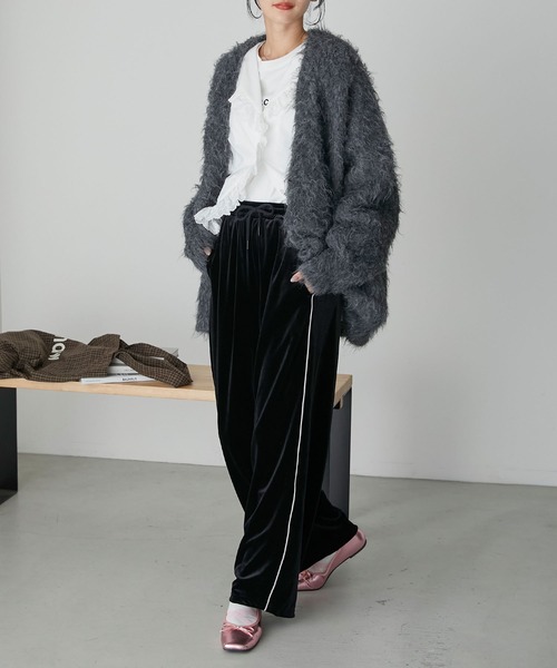forksy.(フォルクシー)の「【forksy.】ベロアラインイージーパンツ(その他パンツ・レディース・ブラック/チャコール/ネイビー/グリーン・FREE)」の6枚目の写真