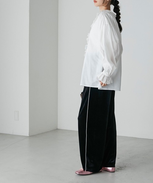 forksy.(フォルクシー)の「【forksy.】ベロアラインイージーパンツ(その他パンツ・レディース・ブラック/チャコール/ネイビー/グリーン・FREE)」の13枚目の写真