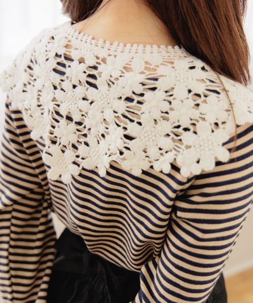 flower（フラワー）の「ブルーミングレースカラー（付け襟・レディース・ホワイト・FREE）」の2枚目の写真