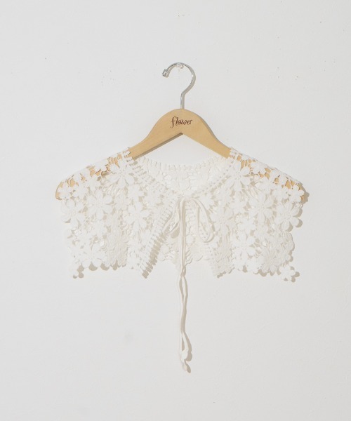 flower（フラワー）の「ブルーミングレースカラー（付け襟・レディース・ホワイト・FREE）」の6枚目の写真