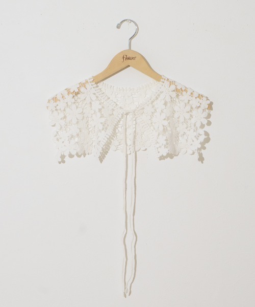 flower（フラワー）の「ブルーミングレースカラー（付け襟・レディース・ホワイト・FREE）」の8枚目の写真