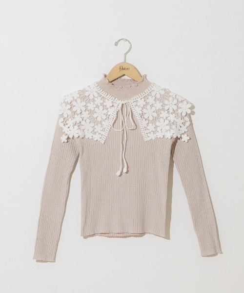 flower（フラワー）の「ブルーミングレースカラー（付け襟・レディース・ホワイト・FREE）」の11枚目の写真