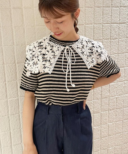 flower（フラワー）の「ブルーミングレースカラー（付け襟・レディース・ホワイト・FREE）」の15枚目の写真