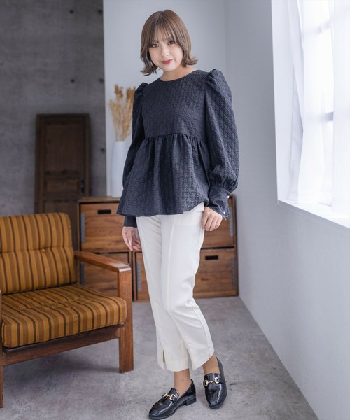 clear｜フクレジャガードペプラムブラウス | Rakuten Fashion
