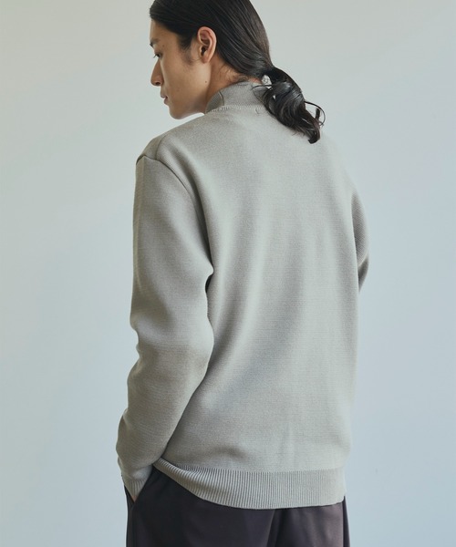 美品 MHL ウール ハイネック モックネック ニット ベージュ Ⅱ セール】バウンドウールミラノリブハイネック / モックネックニット