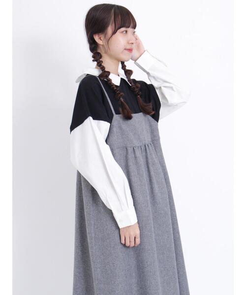 Samansa Mos2（サマンサ モスモス）の「カノコレイヤード風トップス（Tシャツ/カットソー・レディース・グリーン/ブラック/ブラウン・F）」の10枚目の写真